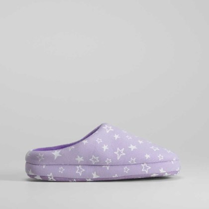 Zapatilla abierta morada y con estrellas OLYNE