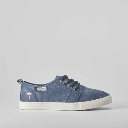 Zapatilla lona juvenil azul lavado SEVEN FIVE
