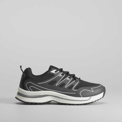 Sneaker deportiva negro con cordones SEVEN FIVE