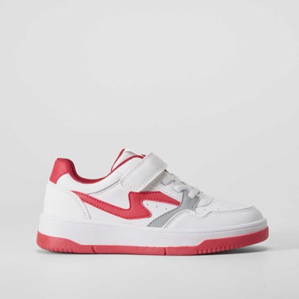 Deportiva basket low blanca y roja SEVEN FIVE