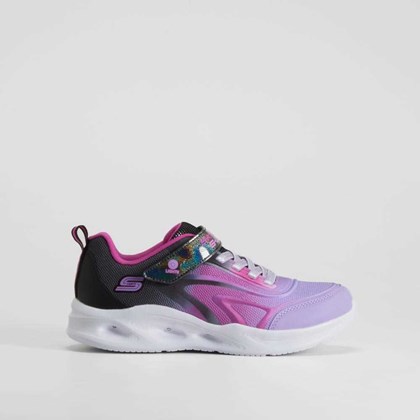 Zapatilla con luces lila y rosa SKECHERS