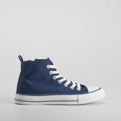 Zapatilla alta lona azul marino OH GIRL