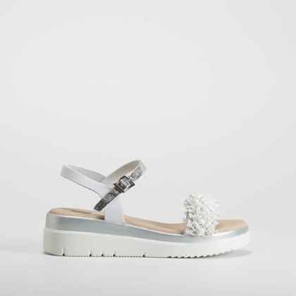 Sandalia blanca de piel OH GIRL