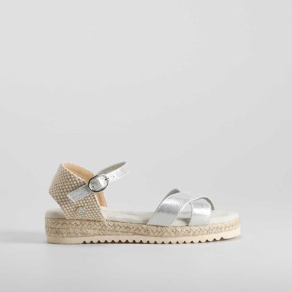 Sandalia de yute plata XTI