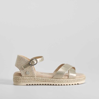Sandalia de yute oro XTI