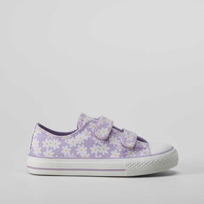Zapatilla lona velcros margaritas morada OH GIRL