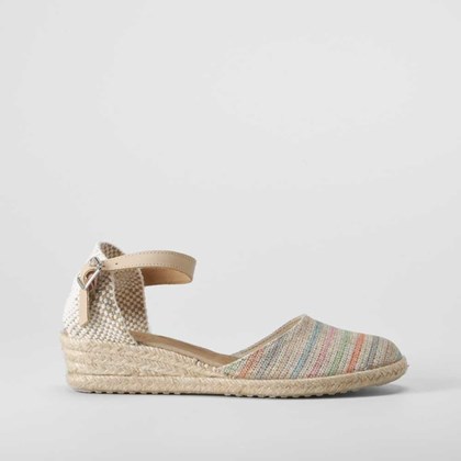 Sandalia cuña baja de yute multicolor SENDA ROAD